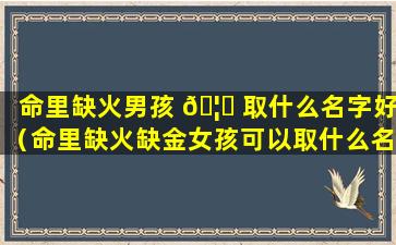 命里缺火男孩 🦍 取什么名字好（命里缺火缺金女孩可以取什么名字）